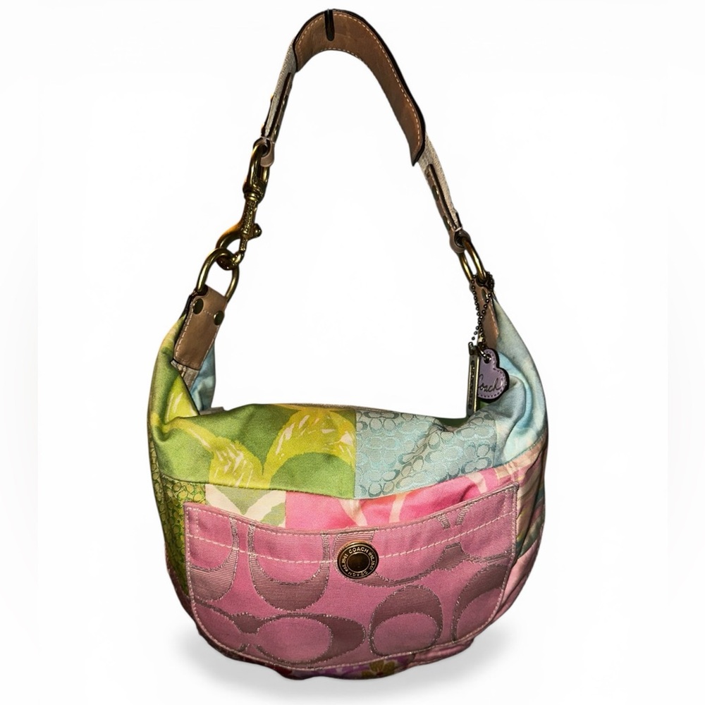Coach Hamptons Vintage Patchwork Signature C Small Hobo Bag Y2K